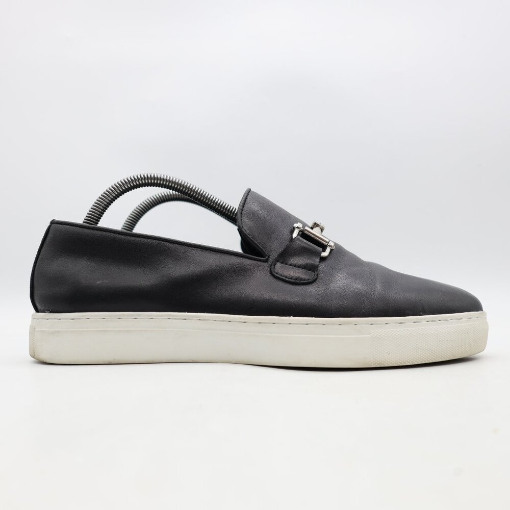 Marc Nolan Boardwalk Horse Bit Men's Size 8 Slip On Loafers Casual Black Leather